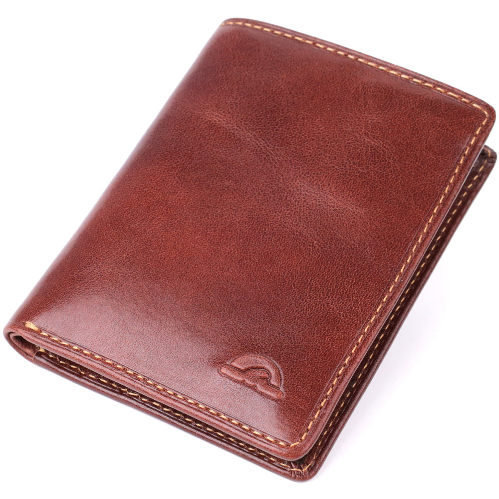 Гаманець для чоловіків з глянсової натуральної шкіри Tony Perotti 20897_1 (3549 moro) Коричневий Київ - фото 1