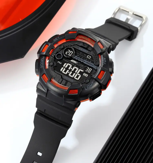 Годинник чоловічий спортивний наручний Skmei 2110 (Чорний з помаранчевим) Вінниця - фото 6