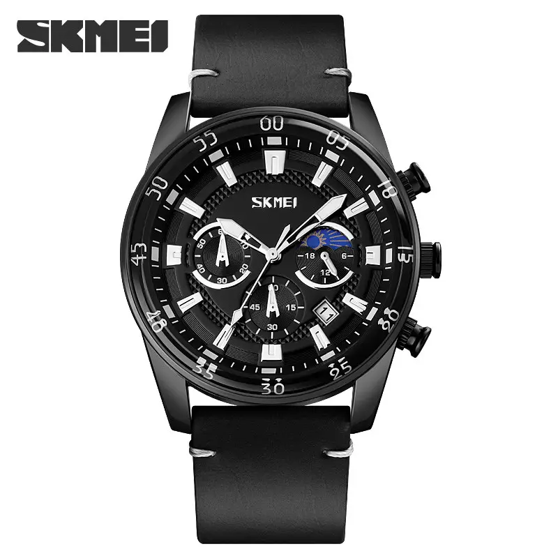 Мужские наручные классические часы Skmei 9249 (Черные с черным дисплеем) Винница - изображение 4