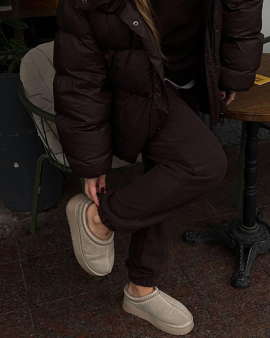 Женский теплый спортивный костюм двойка Двухсторонний плотный флис Шоколад, 48/50 Одесса - изображение 5