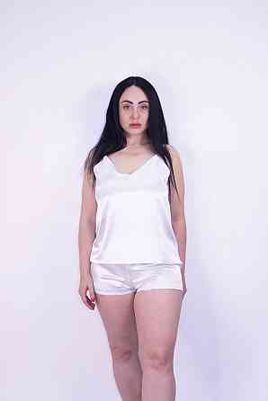 Пижама женская атласная Белый S Харьков