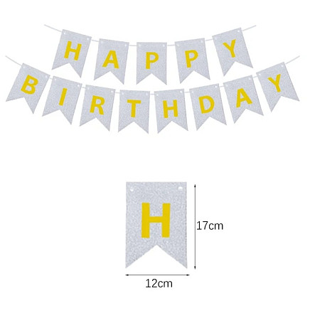 Гірлянда прапорці happy birthday 2,8 м, гірлянда прапорці на день народження, розтяжка день народження Київ - фото 1