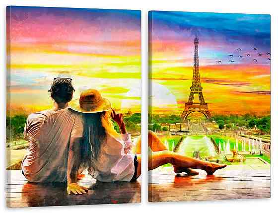 Модульная картина в гостиную / спальню  Париж   TLV-2_055 90x132 см Київ