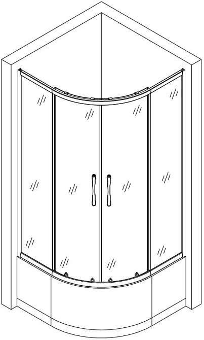 Душова кабіна напівкругла WARTA H90FS (H90) BRAVO (2 суп.) Київ - фото 7