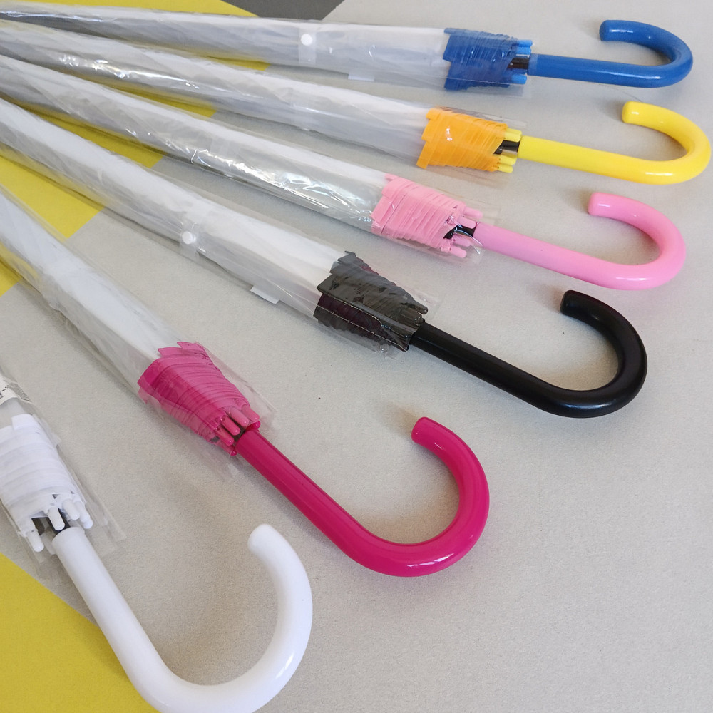 Зонт жіночий прозорий тростина з рожевою облямівкою Київ - фото 2