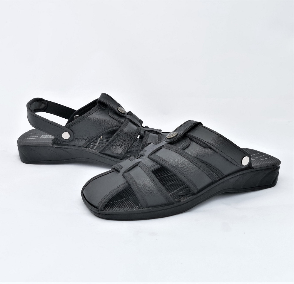 Чоловічі Шльопанці Сандалії Чорні Босоніжки на Липучці Тапочки (розміри: 40) Дніпро - фото 10