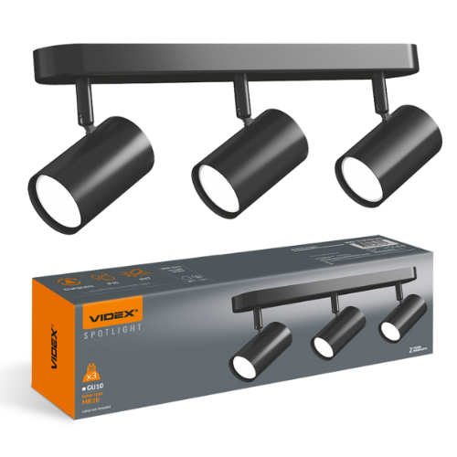 LED Світильник накладний під лампу 3*GU10 поворотний VL-SPF05B-WFB Videx Житомир - фото 2