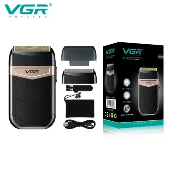 Электробритва VGR V-331 беспроводная USB Type-C IPX4 двойная сетка 2 насадки для сухого и влажного бритья Одесса