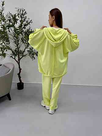 Жіночий стильний повсякденний костюм-двійка, турецька петля бавовна Лайм Одеса