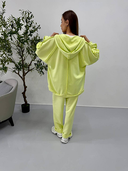 Женский стильный повседневный костюм двойка, турецкая петля хлопок Лайм Одесса - изображение 3