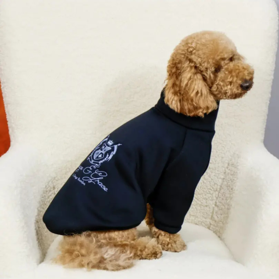 Толстовка для собак на блискавці Dogs Bomba тринитка з начосом вишивка Кураж чорна 4 Одеса