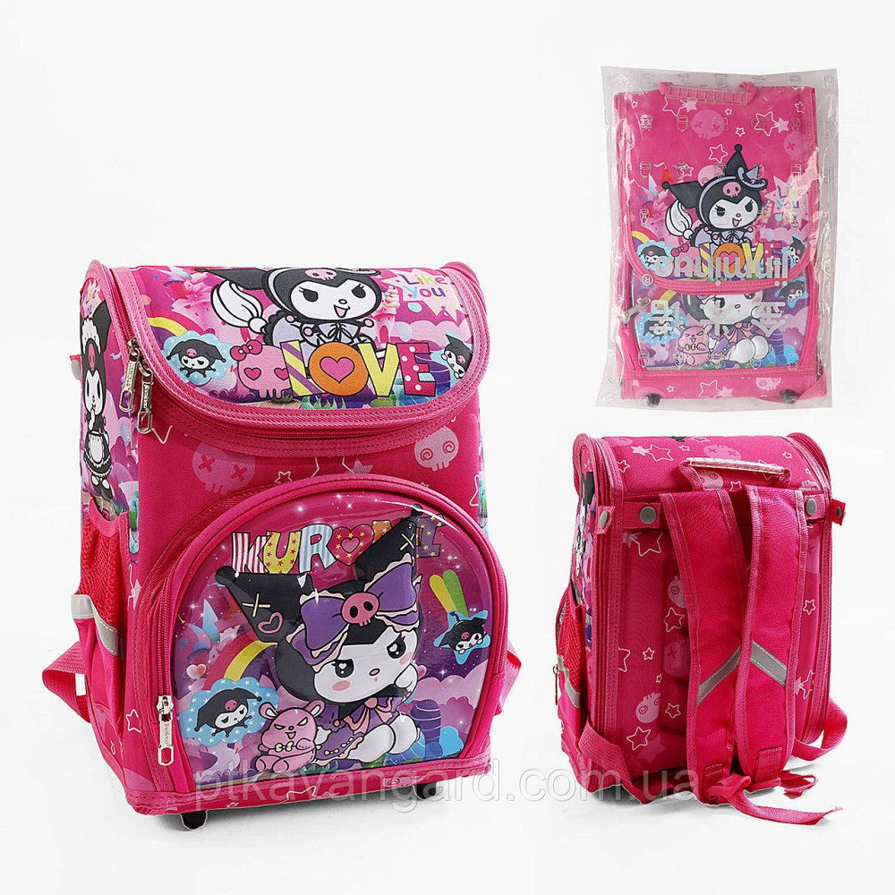 Портфель школьный 1 класс Hello Kitty Куроми каркасный, ортопедическая спинка, 3D принт, розовый Хмельницкий - изображение 6