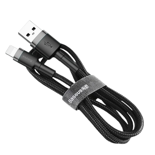 Кабель USB Lightning BASEUS CALKLF-BG1 Cafule 2,4A 1м сірий/чорний Житомир - изображение 3