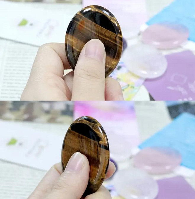 Тигровый глаз камень антистресс. Натуральный овальный камень, тирговой глаз для медитации, снятие ст Киев - изображение 1