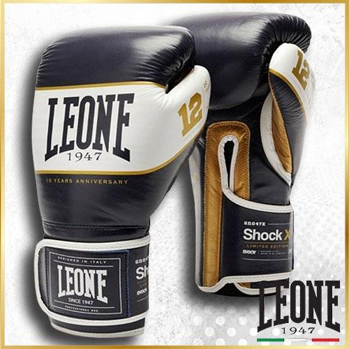 Боксерские перчатки Leone Shock X Blue натуральная кожа для бокса и тренировок 14 унций Киев - изображение 2