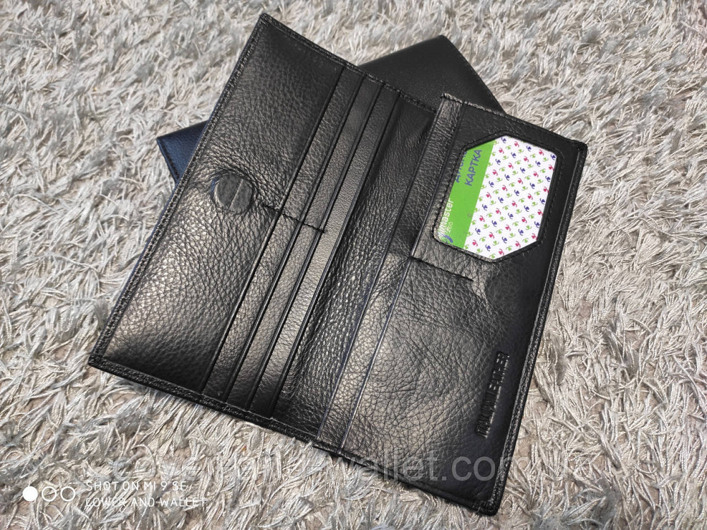 Стильный мужской кожаный купюрник на магнитах черного цвета Marco Coverna MSM 6 Киев - изображение 3