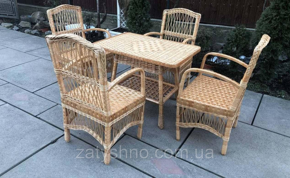 Зручні плетені меблі зі стільцями з підлокітниками Київ - фото 4
