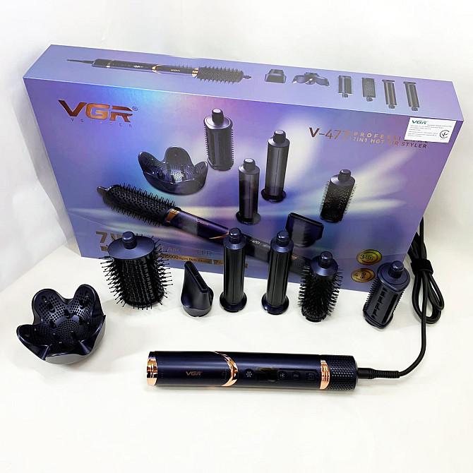 Фен для волосся з насадками VGR 7 в 1 V-477, Професійний компактний фен Жіночий для волосся SJ-40 Київ - фото 3
