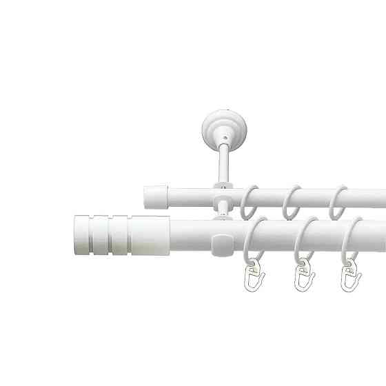 Карниз Orvit Модуло металевий дворядний відкритий гладка труба кільце металеве Арктіс 25\16 мм 300 см Львов