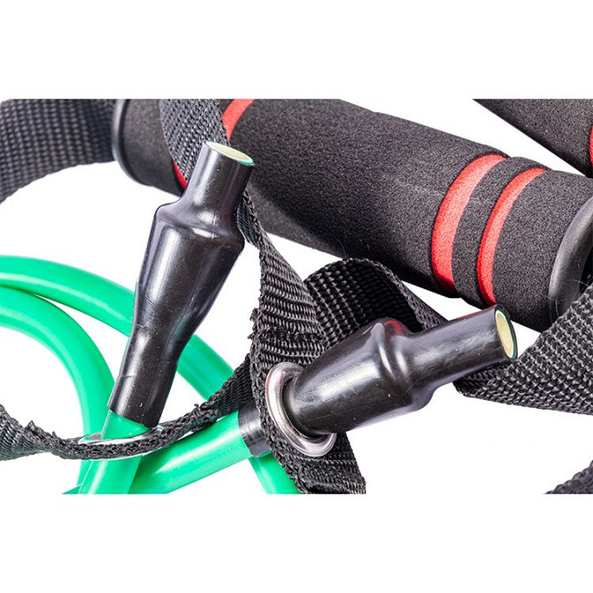 Трубчастий еспандер для фітнесу з ручками U-POWEX Latex resistance tube 20LB Green (9 кг.) Кам'янське - фото 2