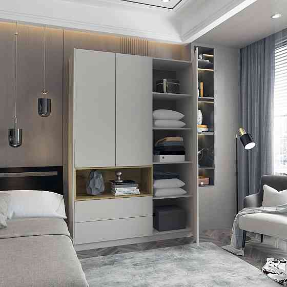 Шкаф для одежды с нишей Doros Дэйл 150х52х220 см Кашемир/Дуб артизан (DRS-011285) Львов