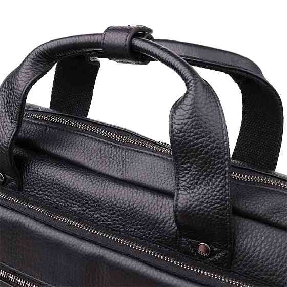 Вместительный портфель для мужчин из натуральной кожи Vintage 23043 Черный Киев