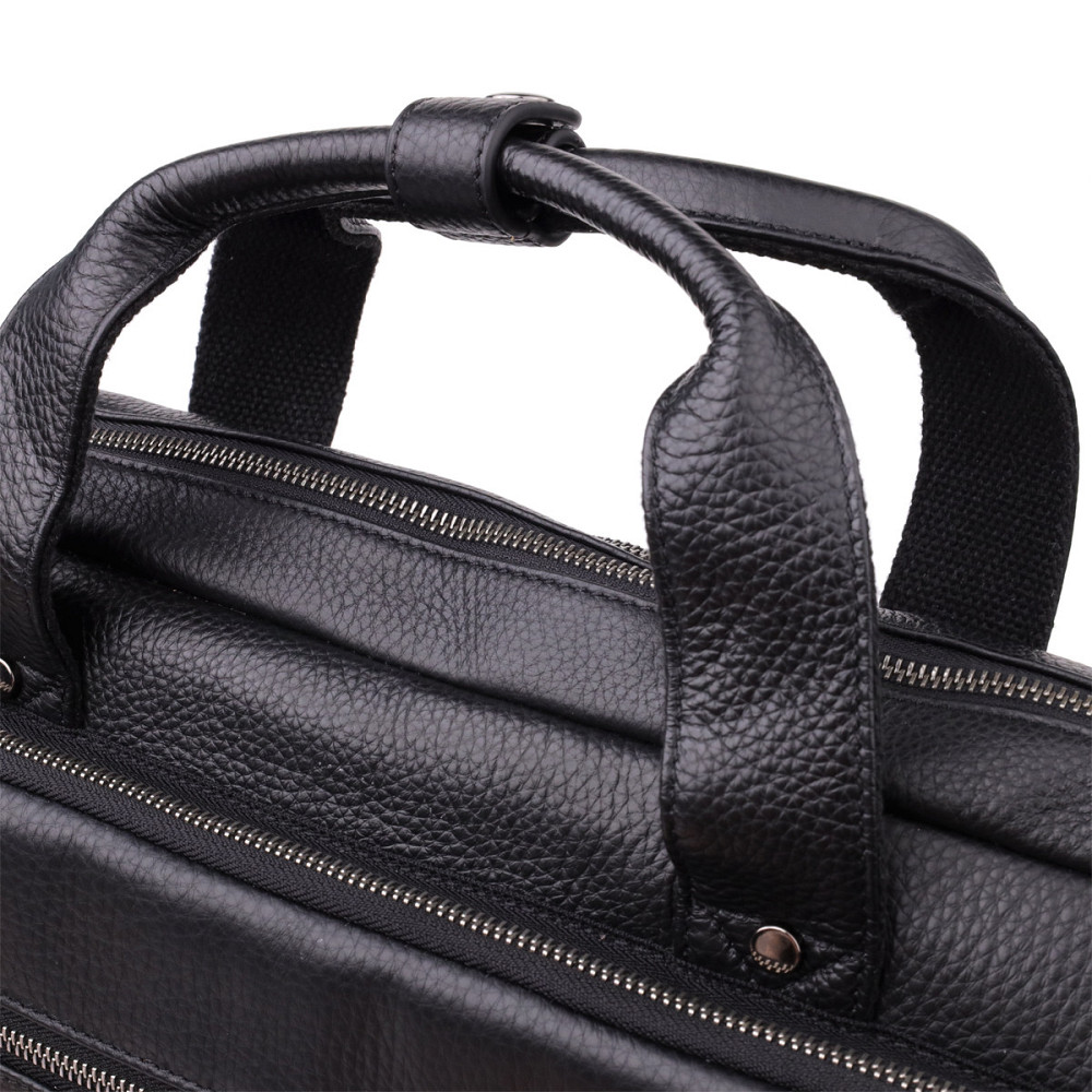 Місткий портфель для чоловіків з натуральної шкіри Vintage 23043 Чорний Київ - фото 6