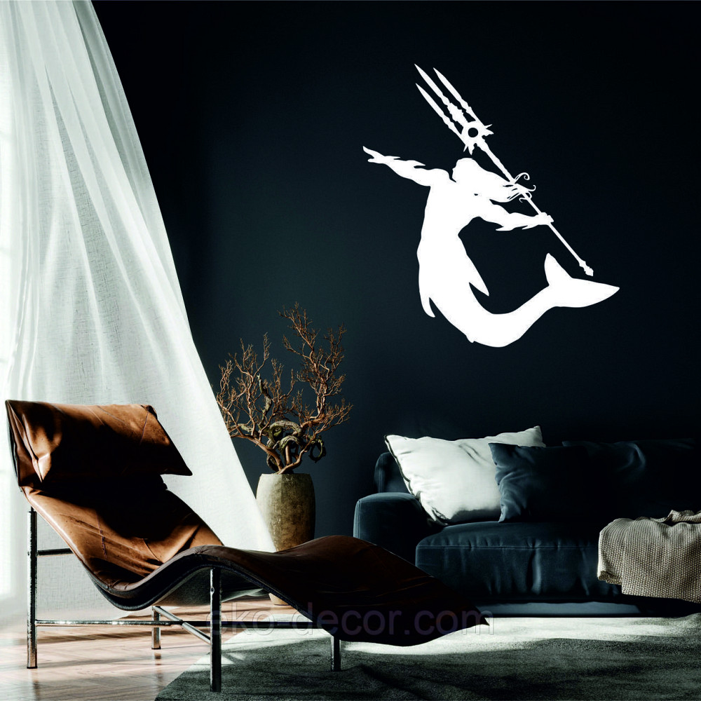 Декоративне настінне 3D Панно «Морський цар» Декор на стіну з об'ємом 90*81 см., Білий Київ - фото 1