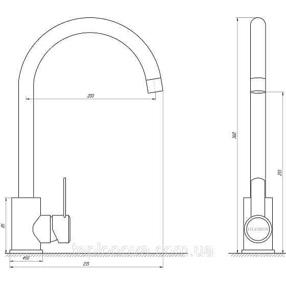 Смеситель для кухни Globus Lux WIEN SUS2-203SN Черновцы