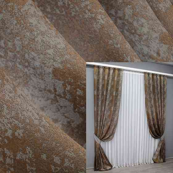 Комплект готовых штор VR-Textil Мрамор Al-9 № 1638ш Медный с серым 150х290 см 2 шт (33-0481) Киев