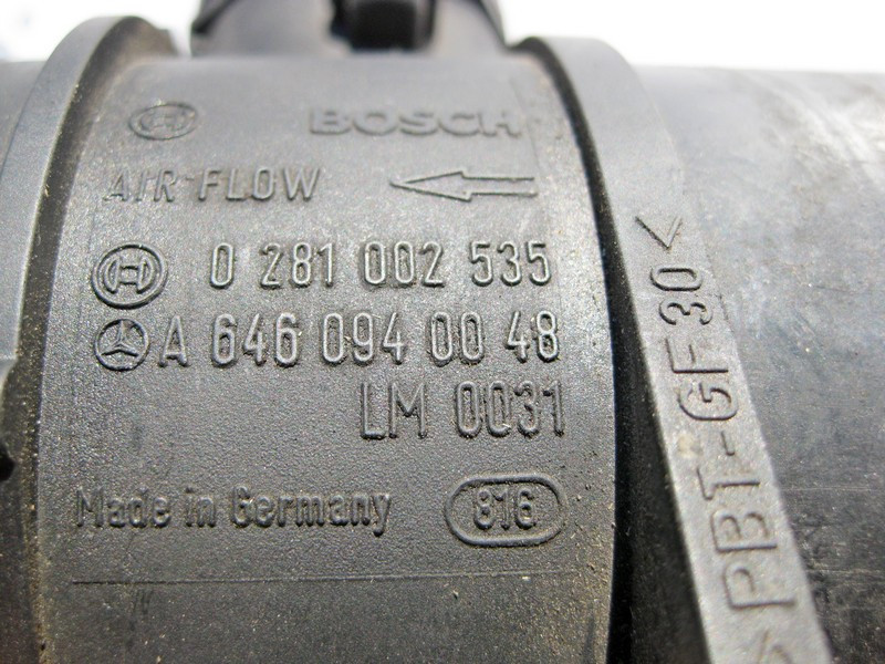 Mercedes-Benz  A6460940048 Витратомір повітря для двигунів OM646 R4 2.2 cdi OM647 R5 2.7 OM648 R6 3.2 OM612 3.0 Одеса - фото 3