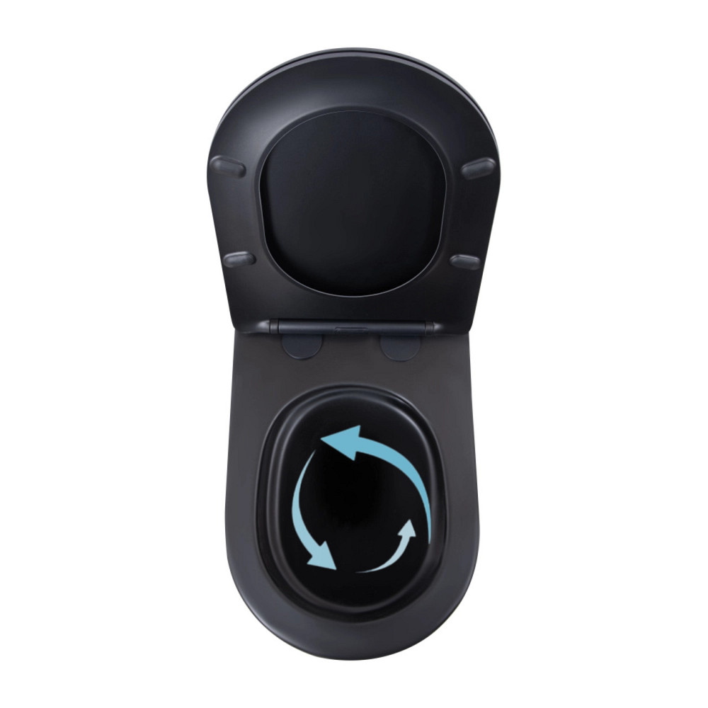Унитаз подвесной Qtap Scorpio Ultra Quiet с сиденьем с сиденьем Soft-Close MATT BLACK QT14332380AMB Киев - изображение 6