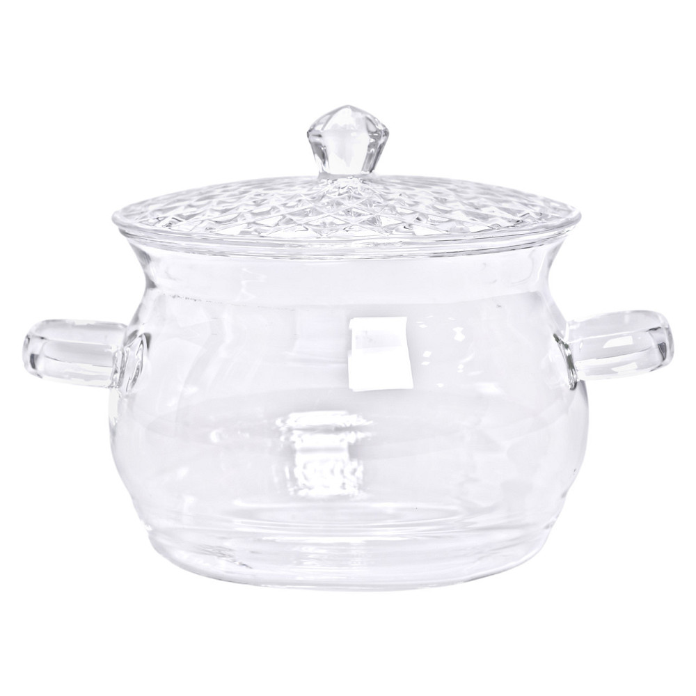 Скляна каструля прозора з кришкою 2 (л) жаростійка HP-33-1 Коломия - фото 1
