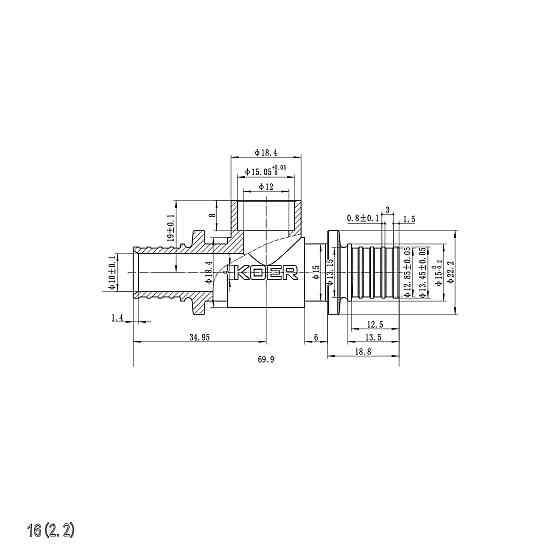 Трубка Т-подібна для приєднання радіатора Koer KA.D16-16-250 (KR4905) Київ