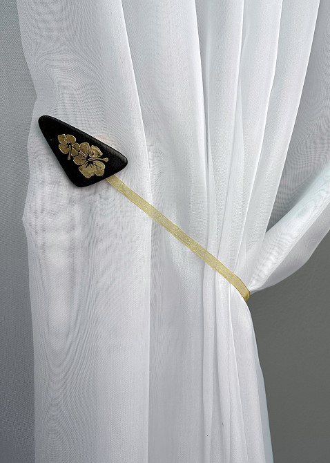 Магниты для штор и гардин Карпаты набор 2 шт Черный с золотистым (81-257) Киев - изображение 4