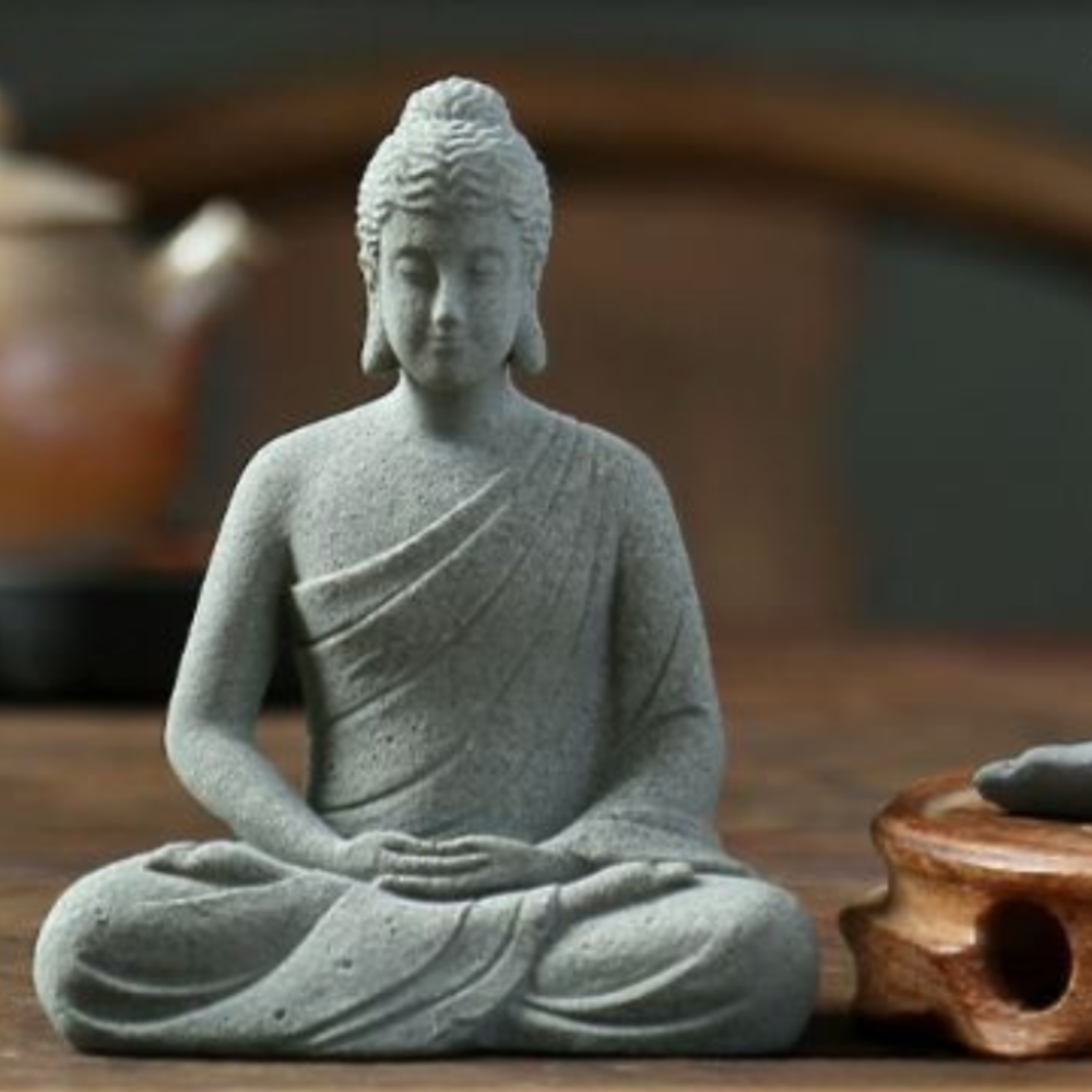 Статуетка Медитація Будди 11.3 х 9 см для флораріуму, саду, будинку, зони медитації, дзен. Полістоун Одеса - фото 5