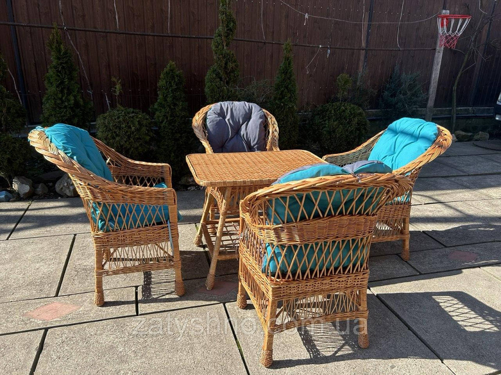 Мебель плетеная с голубыми накидами Киев - изображение 5