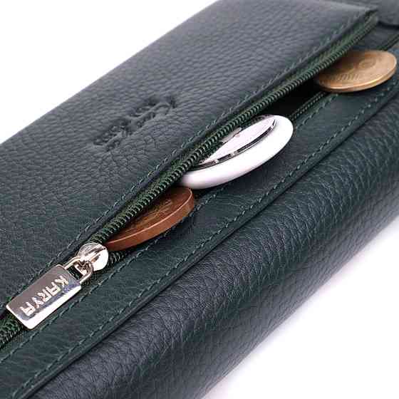 Горизонтальный женский кошелек из натуральной кожи KARYA 22852 Зеленый Киев