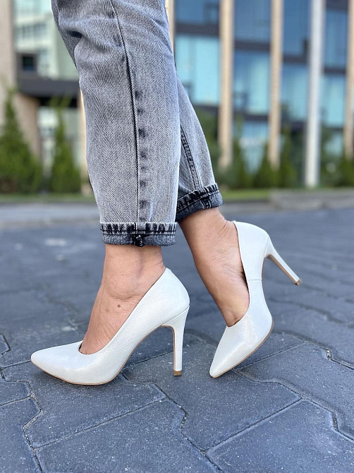 Nivelle Туфлі жіночі NIVELLE срібні натуральна шкіра-сатин каблук 10см 36р.-23.5см 37р.-24см 38 Коломыя - изображение 6