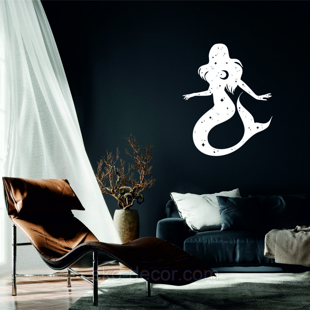 Декоративное настенное 3D Панно «Русалочка» Декор на стену с объемом 70*56 см, Белый Киев - изображение 1