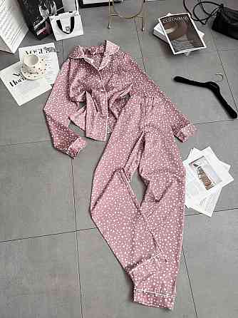 Женский стильный домашний костюм двойка турецкий шелк Пудра, 46/48 Одесса