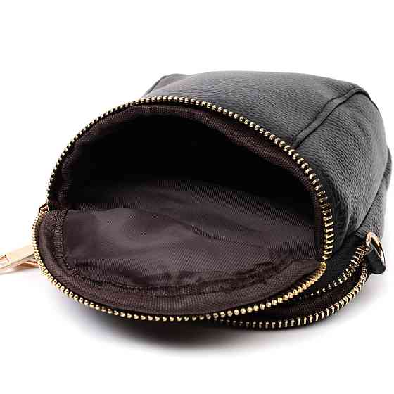 Небольшая сумка интересного формата из мягкой натуральной кожи Vintage 22338 Черная Киев