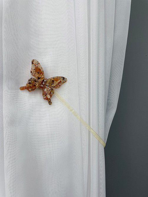 Магниты для штор и гардин Бабочка Люси набор 2 шт Терракотовый (81-170) Киев - изображение 4