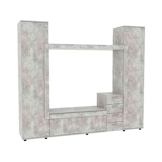 Стенка в гостиную под ТВ Эхо-2, Бетон, 2160х420х1850 Львов