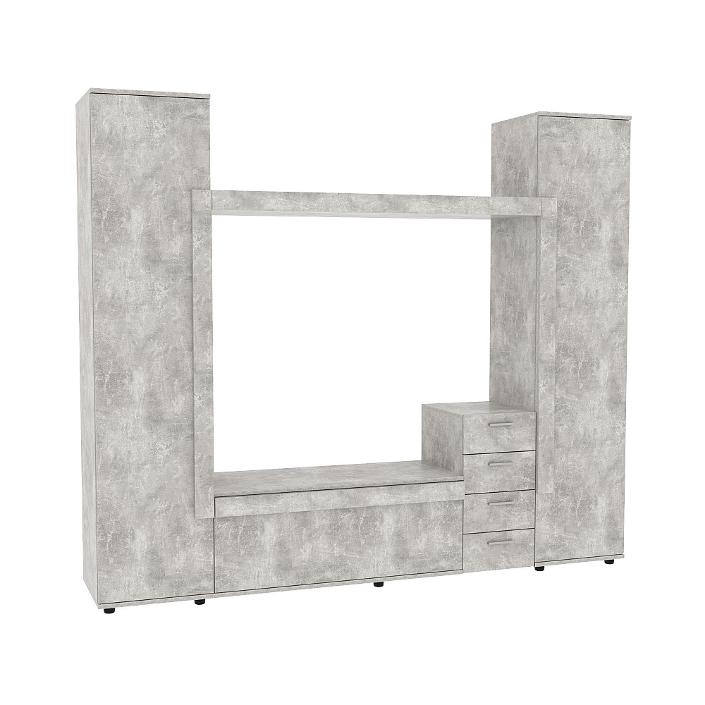 Стенка в гостиную под ТВ Эхо-2, Бетон, 2160х420х1850 Львов - изображение 1