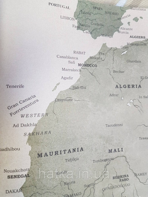 Фотошпалери безшовні флізелінові екологічно чисті BBG Map карта світу бежева зелена Київ - фото 2