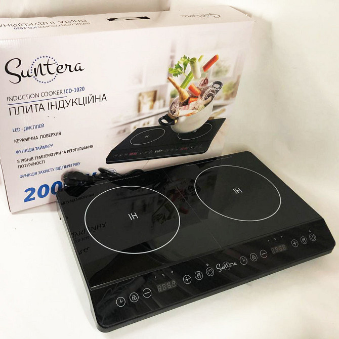 Інфрачервона електроплита Suntera ICD-1020, Переносна компактна електроплита, HJ-629 Комфорочна електроплита Київ - фото 4