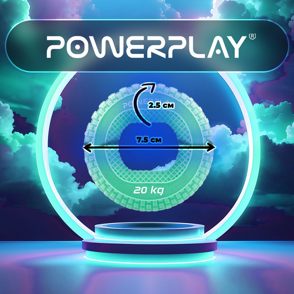 Еспандер кистьовий силіконовий PowerPlay PP-4333 Hand Grip Medium 20 кг. Зелений Каменское - изображение 8