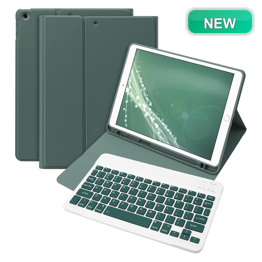 Чехол-клавиатура для iPad 10.2 Bettdow Темно-зеленый QWERTZ съёмная магнитная клавиатура с держателем для Киев - изображение 1
