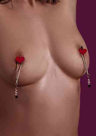 Зажимы на соски с регулировкой, со стразами Tweezers With Beads разноцветные Sex Aura Киев